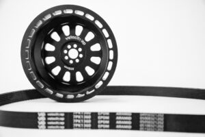VelocityAP 209mm lightweight crank pulley with 7PK belt – dual pulley performance upgrade for supercharged engines