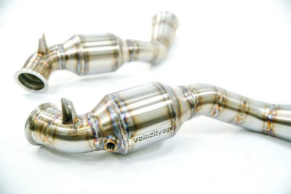 McLaren GT 300 Cell Euro 6 Ultra-High Temp Sport Catalyst Pipes with factory-style inlet flange