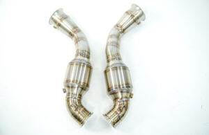 McLaren GT 300 Cell Euro 6 Ultra-High Temp Sport Catalyst Pipes with factory-style inlet flange