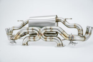 VelocityAP valved X-pipe exhaust system for Aston Martin DB12 4.0TT – bolt-on upgrade for enhanced sound and performance