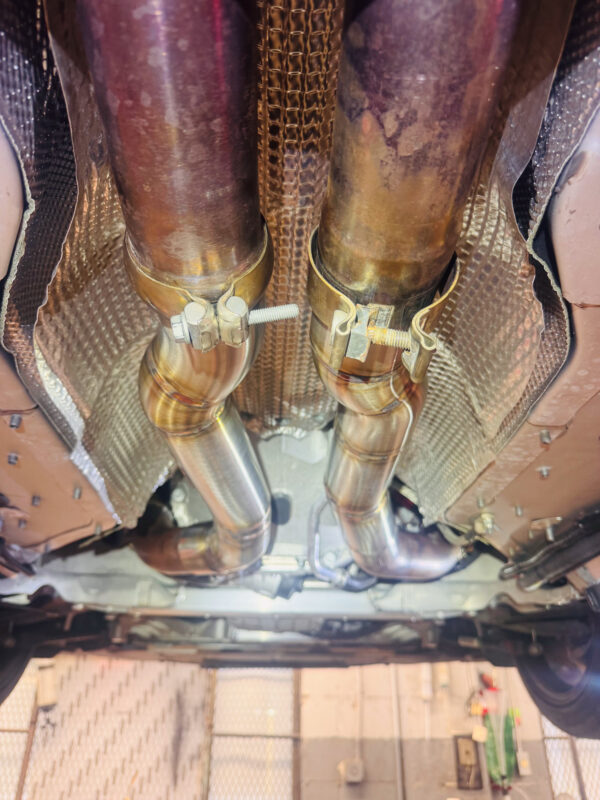 Aston Martin Vantage AMV8 2025-on 4.0TT Cut & Fit Secondary Cat Delete Pipes - Image 2
